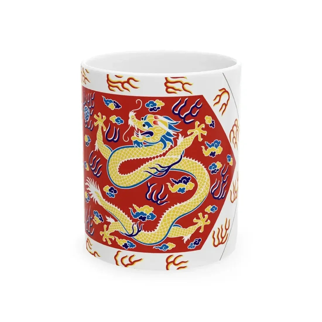 Bordered Red Banner (China) White Coffee Mug 11oz - Go Mug Yourself