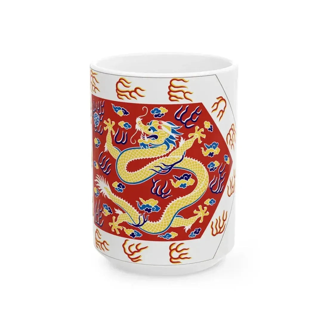 Bordered Red Banner (China) White Coffee Mug 15oz - Go Mug Yourself