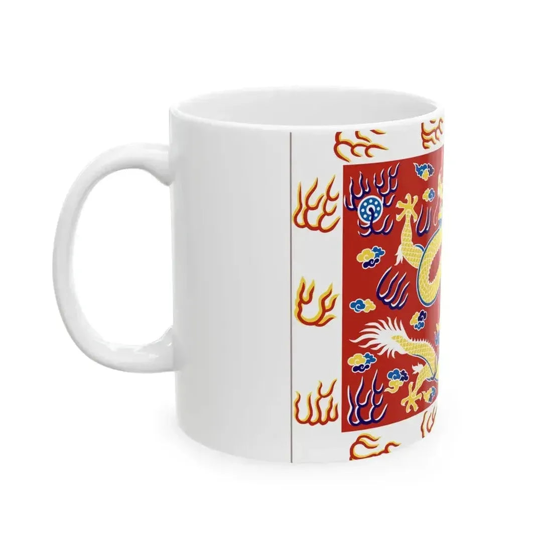 Bordered Red Banner (China) White Coffee Mug - Go Mug Yourself