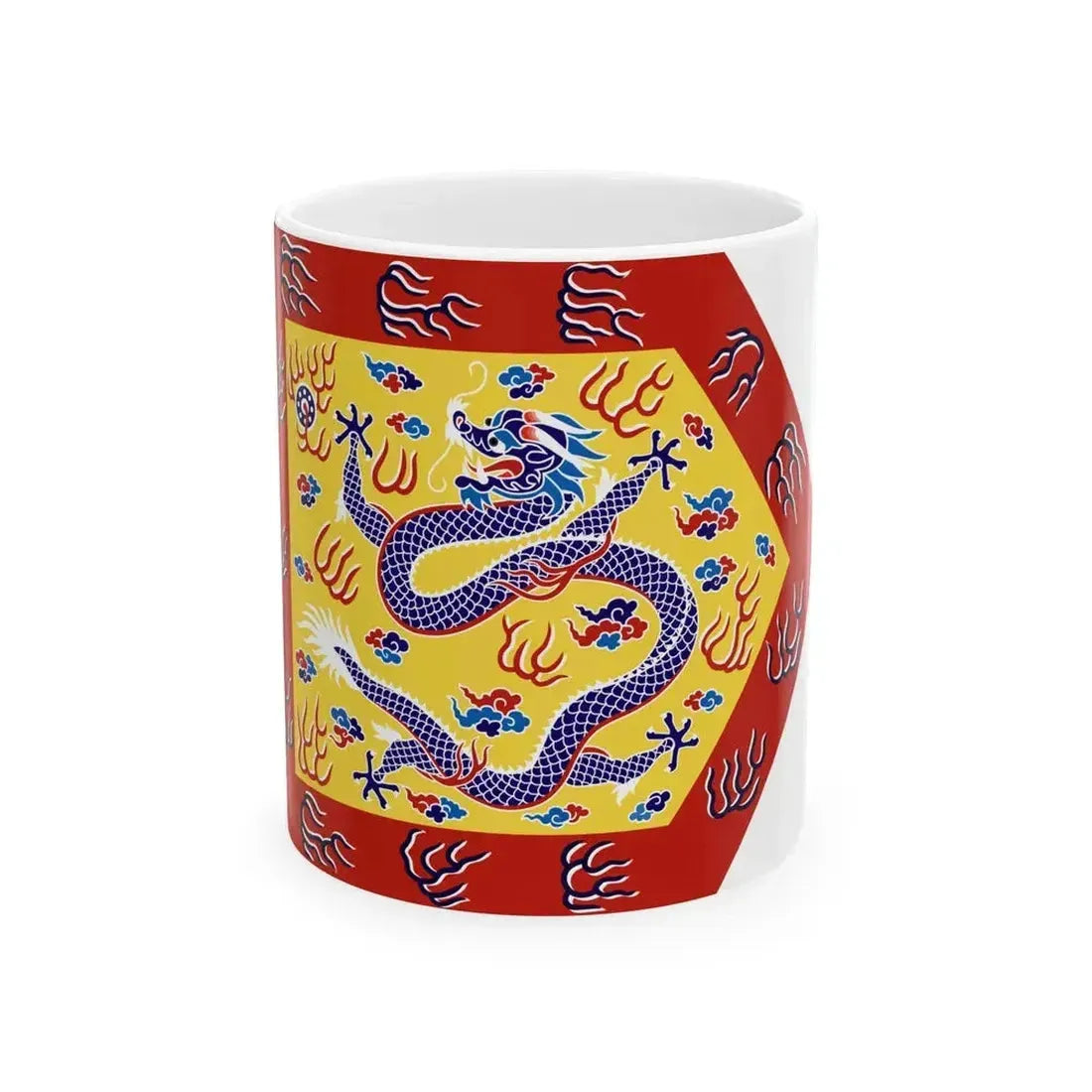 Bordered Yellow Banner (China) White Coffee Mug 11oz - Go Mug Yourself