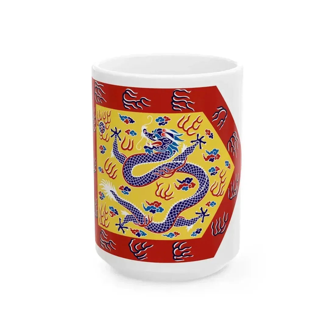 Bordered Yellow Banner (China) White Coffee Mug 15oz - Go Mug Yourself