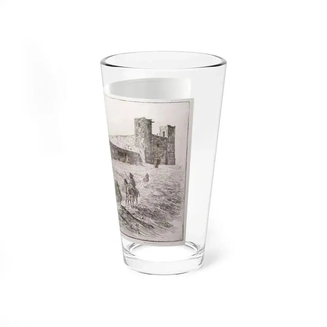 Borein-Church at Acoma (Native Americans in Art) Pint Glass 16oz - Go Mug Yourself