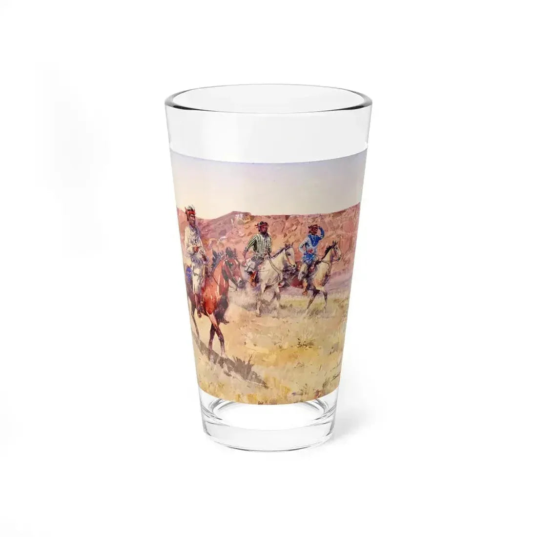 Borein-Indians on Horseback (Native Americans in Art) Pint Glass 16oz 16oz - Go Mug Yourself