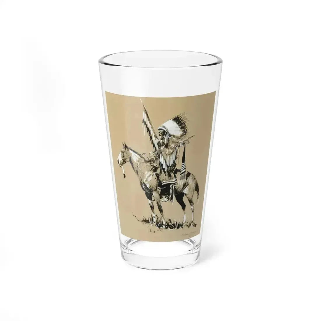 Borein-Sioux Warrior (1914) (Native Americans in Art) Pint Glass 16oz 16oz - Go Mug Yourself