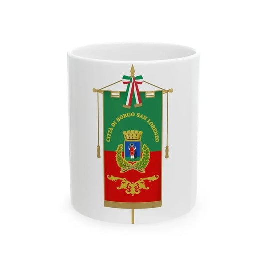 Borgo San Lorenzo-Gonfalone (Italy) White Coffee Mug 11oz - Go Mug Yourself