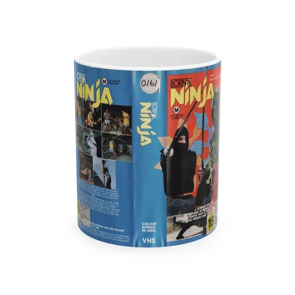 BORN A NINJA (VHS COVER) - White Coffee Mug 11oz - Go Mug Yourself