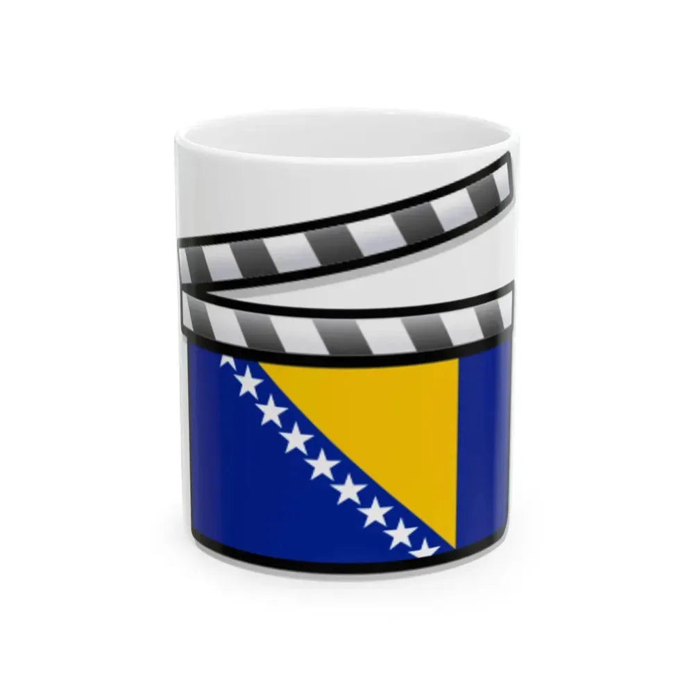 Bosnia and Herzegovina film clapperboard (Bosnia and Herzegovina) White Coffee Mug 11oz - Go Mug Yourself