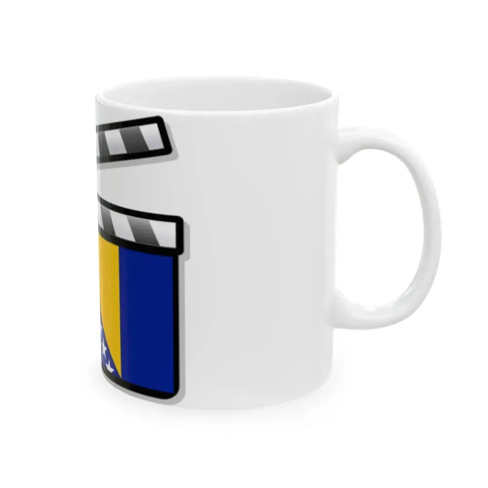 Bosnia and Herzegovina film clapperboard (Bosnia and Herzegovina) White Coffee Mug - Go Mug Yourself