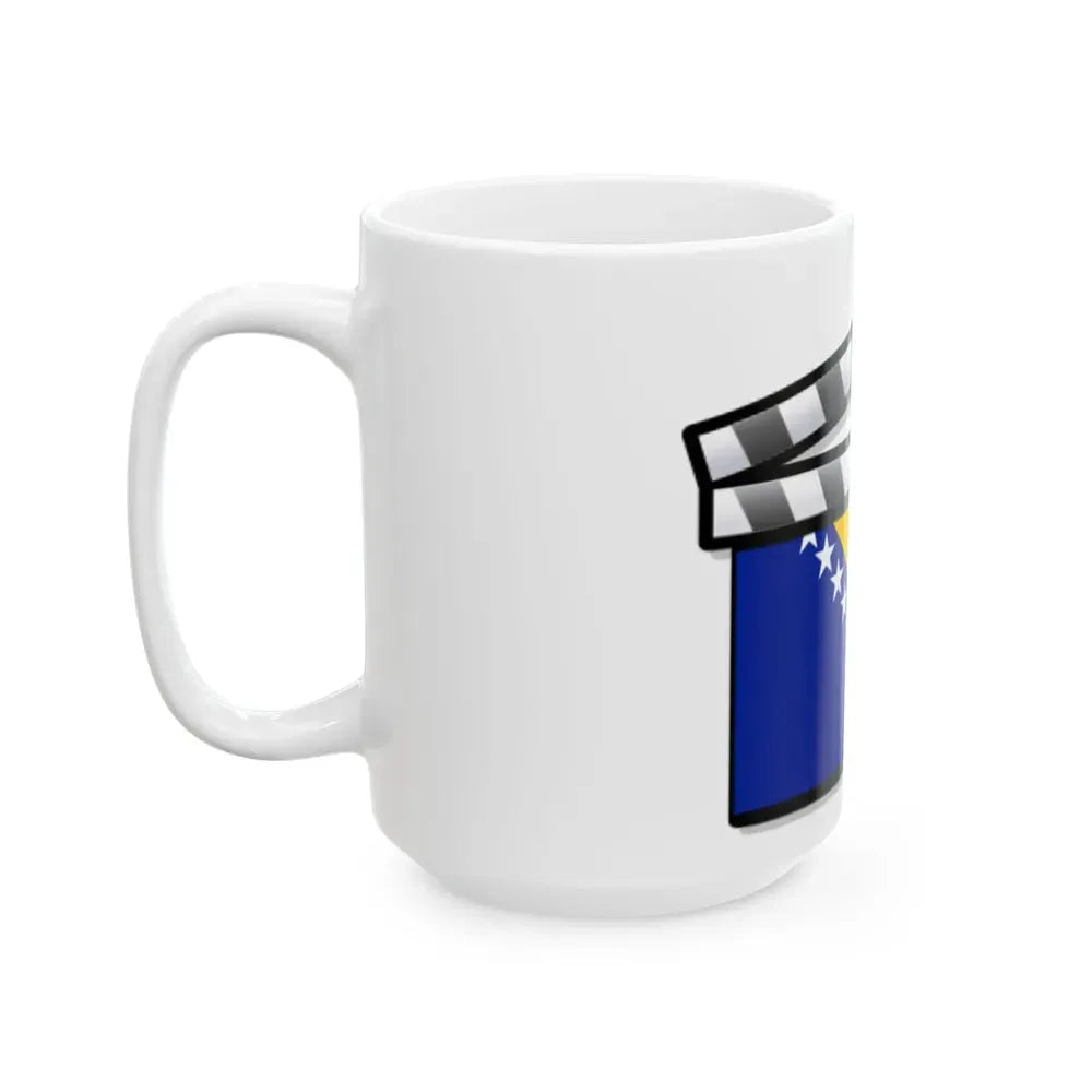 Bosnia and Herzegovina film clapperboard (Bosnia and Herzegovina) White Coffee Mug - Go Mug Yourself