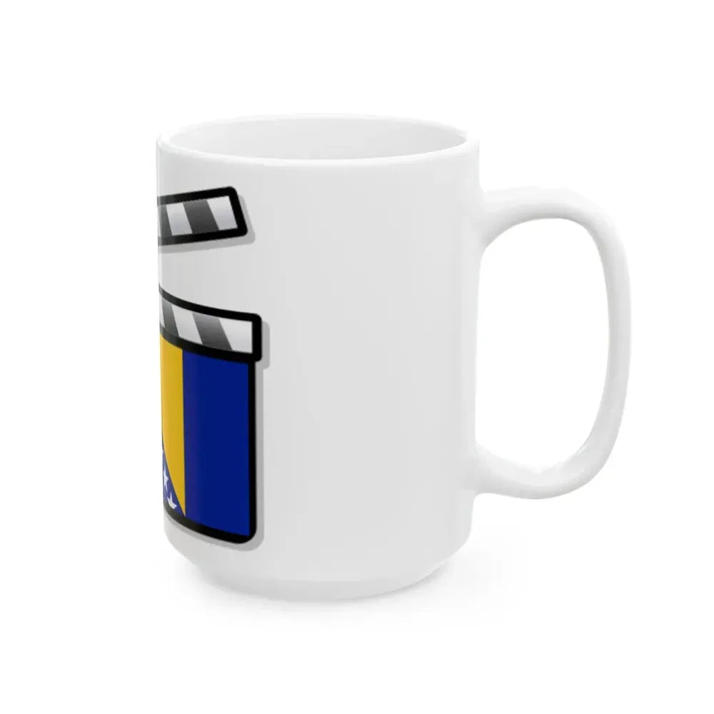 Bosnia and Herzegovina film clapperboard (Bosnia and Herzegovina) White Coffee Mug - Go Mug Yourself