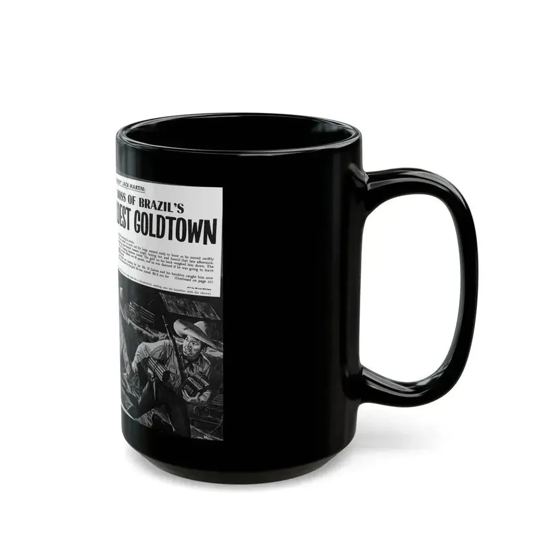 Boss of Brazil's Wildest Goldtown, For Men Only, June 1965 - Black Coffee Mug - Go Mug Yourself