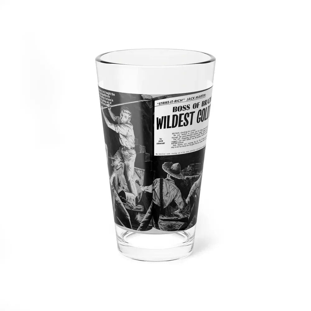 Boss of Brazil's Wildest Goldtown, For Men Only, June 1965 (Magazine Illustration) Pint Glass 16oz 16oz - Go Mug Yourself
