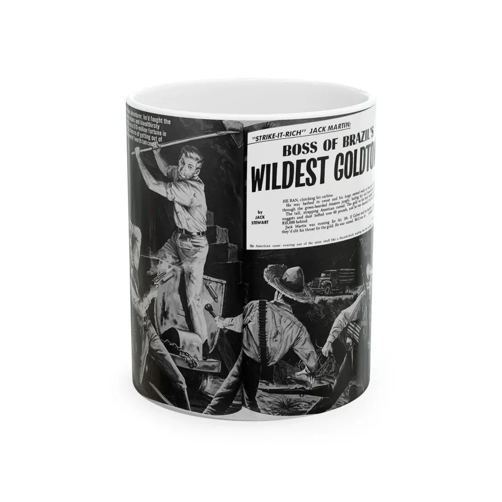 Boss of Brazil's Wildest Goldtown, For Men Only, June 1965 - White Coffee Mug 11oz - Go Mug Yourself