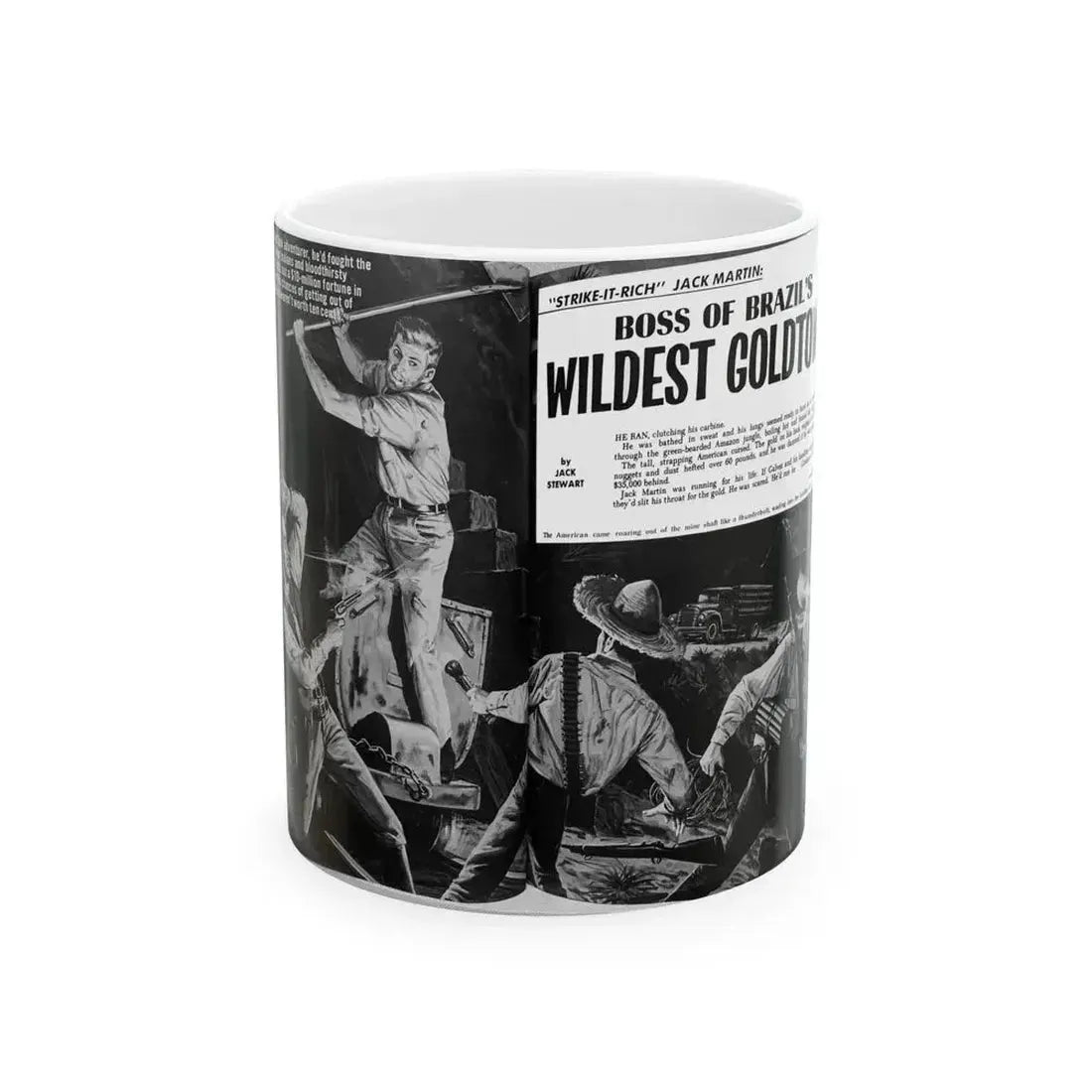 Boss of Brazil's Wildest Goldtown, For Men Only, June 1965 - White Coffee Mug 11oz - Go Mug Yourself