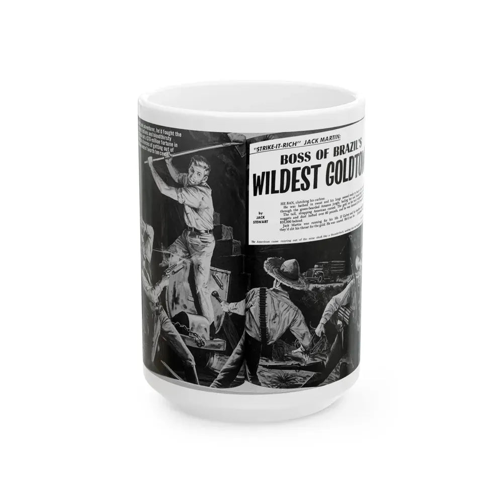 Boss of Brazil's Wildest Goldtown, For Men Only, June 1965 - White Coffee Mug 15oz - Go Mug Yourself