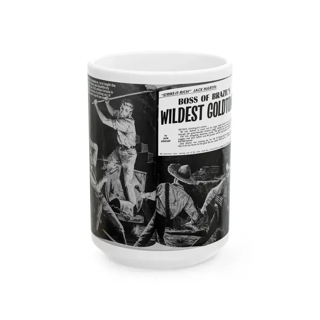 Boss of Brazil's Wildest Goldtown, For Men Only, June 1965 - White Coffee Mug 15oz - Go Mug Yourself