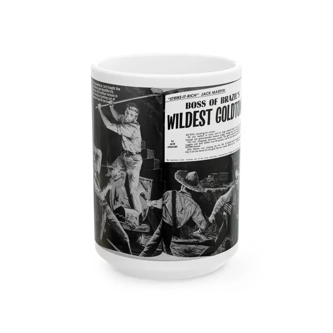 Boss of Brazil's Wildest Goldtown, For Men Only, June 1965 - White Coffee Mug 15oz - Go Mug Yourself