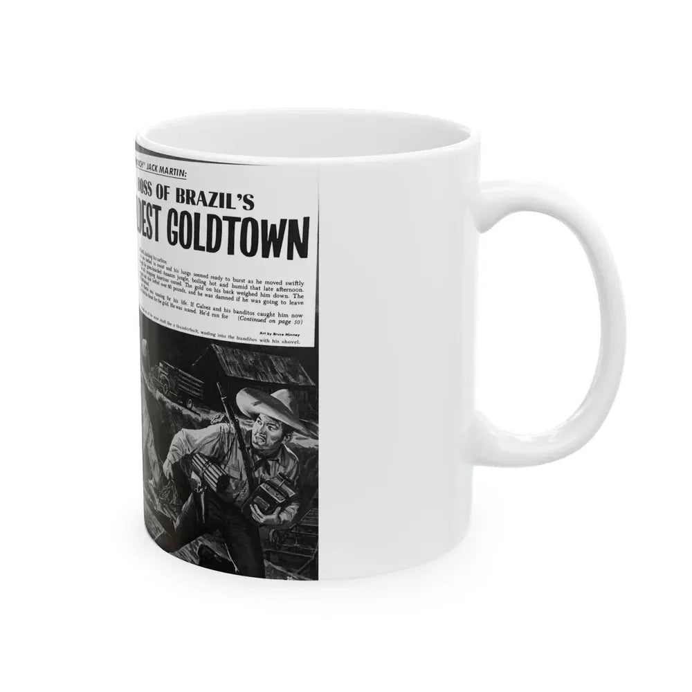 Boss of Brazil's Wildest Goldtown, For Men Only, June 1965 - White Coffee Mug - Go Mug Yourself