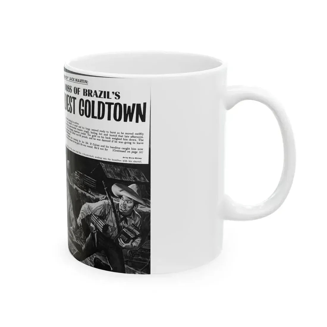 Boss of Brazil's Wildest Goldtown, For Men Only, June 1965 - White Coffee Mug - Go Mug Yourself