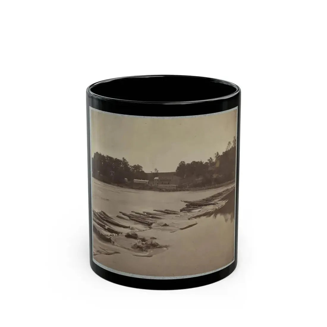 Boteler's Ford, Potomac River Near Shepherdstown. Point At Which Confederate Army Crossed After Battle Of Antietam (U.S. Civil War) Black Coffee Mug 11oz - Go Mug Yourself