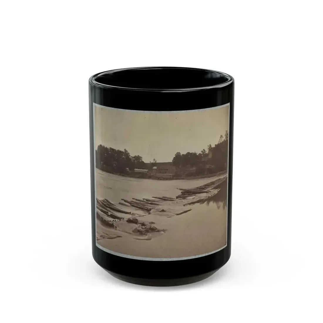 Boteler's Ford, Potomac River Near Shepherdstown. Point At Which Confederate Army Crossed After Battle Of Antietam (U.S. Civil War) Black Coffee Mug 15oz - Go Mug Yourself