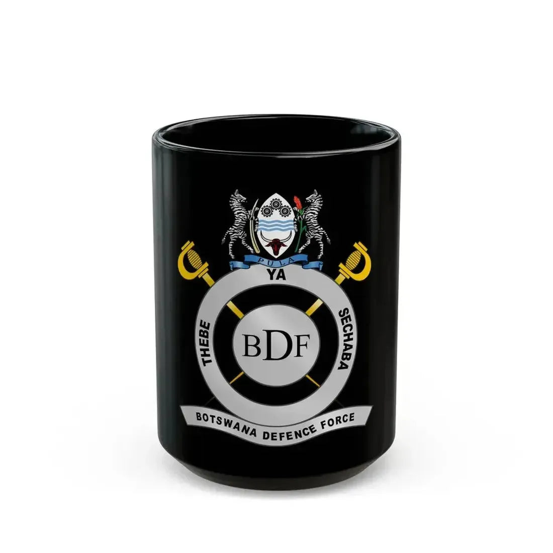 Botswana Defence Force - Black Coffee Mug 15oz - Go Mug Yourself