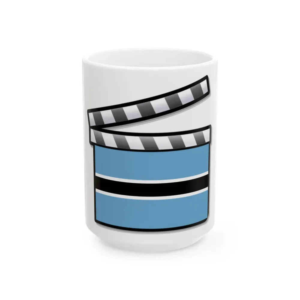 Botswana film clapperboard (Botswana) White Coffee Mug 15oz - Go Mug Yourself