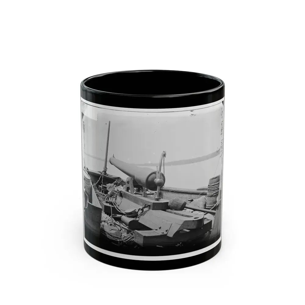 Bow Gun On Confederate Gunboat Teazer, Captured By The Maritanza (U.S. Civil War) Black Coffee Mug 11oz - Go Mug Yourself