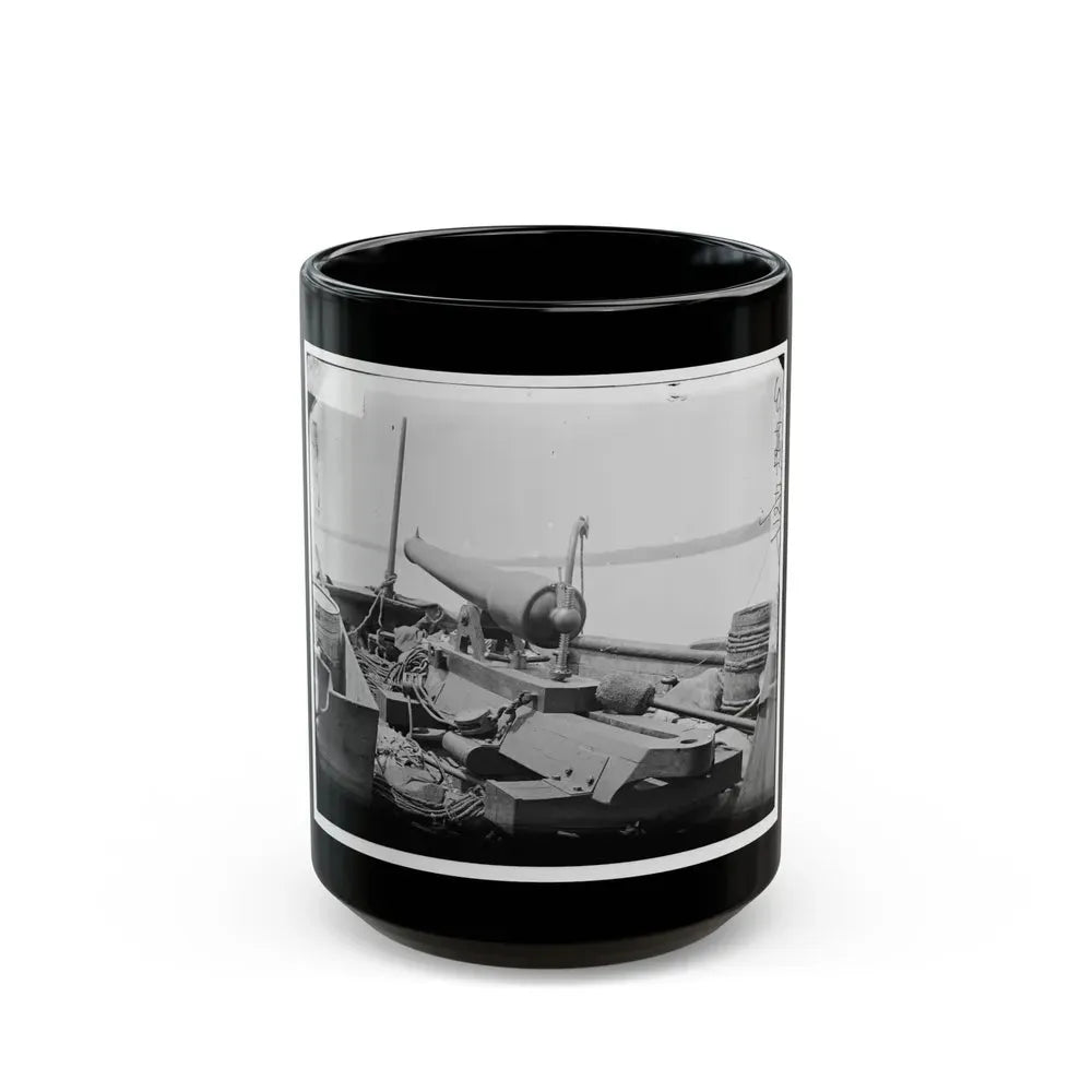 Bow Gun On Confederate Gunboat Teazer, Captured By The Maritanza (U.S. Civil War) Black Coffee Mug 15oz - Go Mug Yourself