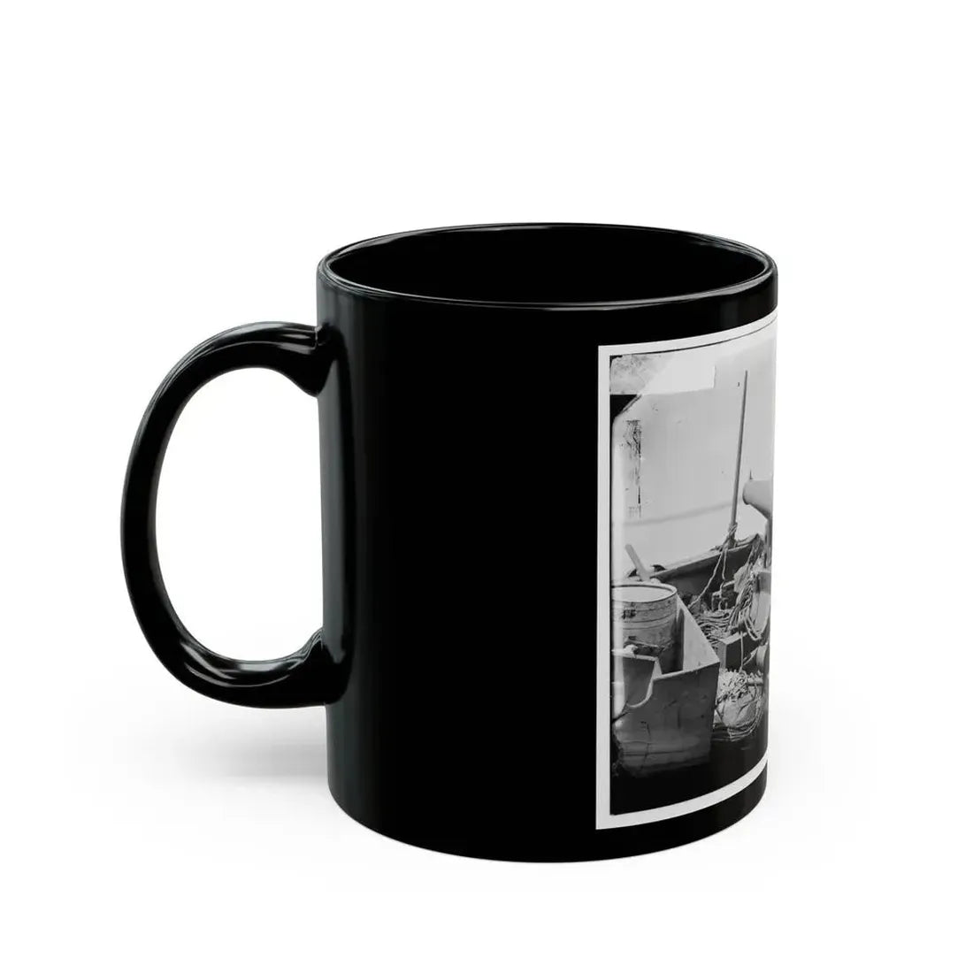 Bow Gun On Confederate Gunboat Teazer, Captured By The Maritanza (U.S. Civil War) Black Coffee Mug - Go Mug Yourself