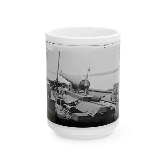 Bow Gun On Confederate Gunboat Teazer, Captured By The Maritanza (U.S. Civil War) White Coffee Mug 15oz - Go Mug Yourself