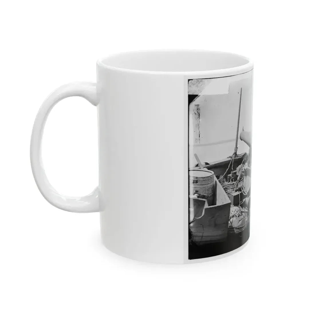 Bow Gun On Confederate Gunboat Teazer, Captured By The Maritanza (U.S. Civil War) White Coffee Mug - Go Mug Yourself