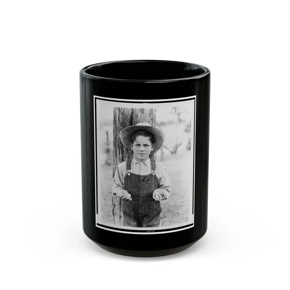 Boy Holding Union And Confederate Bullets, Perryville Battlefield, Perryville, Boyle County, Kentucky (U.S. Civil War) Black Coffee Mug 15oz - Go Mug Yourself