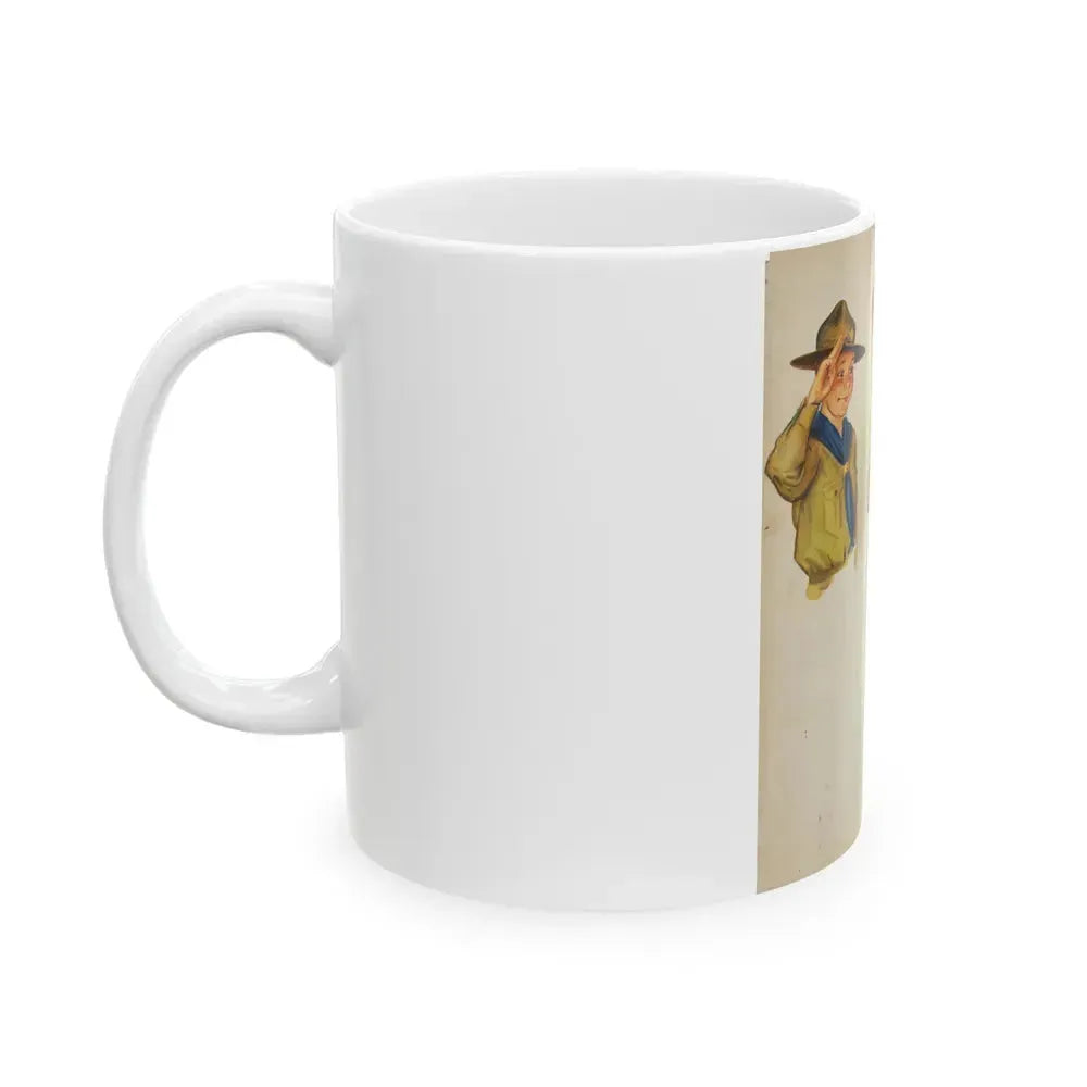 Boy Scout Illustration - White Coffee Mug - Go Mug Yourself