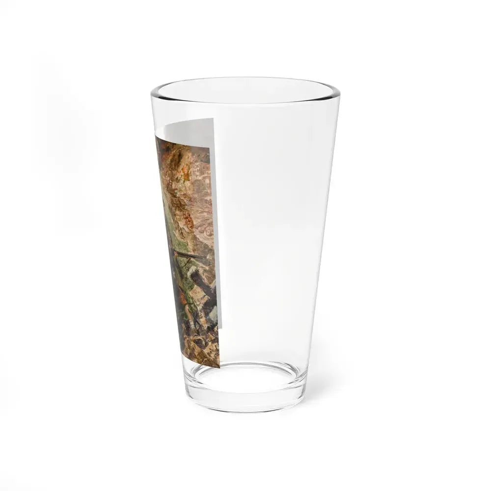 Boy with Molotov Cocktail, Russia Invades Germany (Magazine Illustration) Pint Glass 16oz - Go Mug Yourself