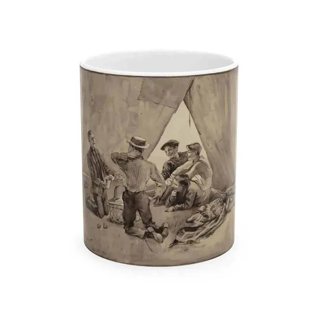 Boys and their Tents, 1894 - White Coffee Mug 11oz - Go Mug Yourself