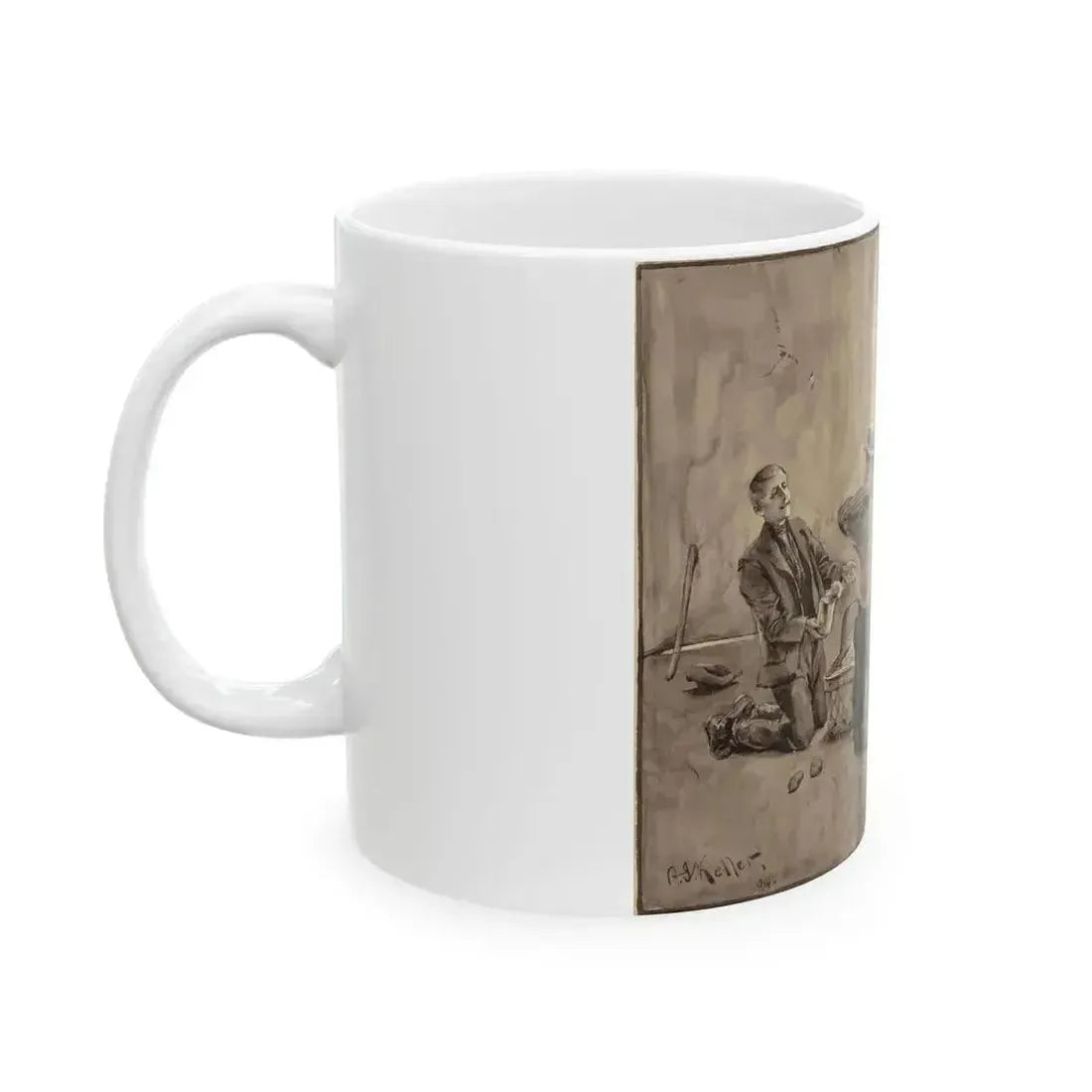 Boys and their Tents, 1894 - White Coffee Mug - Go Mug Yourself