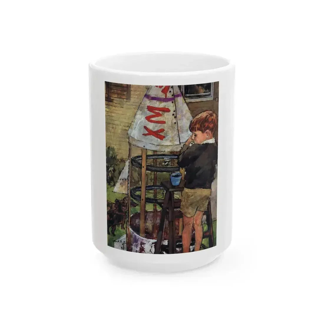 Boys Grow Up Scratched, Redbook, January 1961 - White Coffee Mug 15oz - Go Mug Yourself