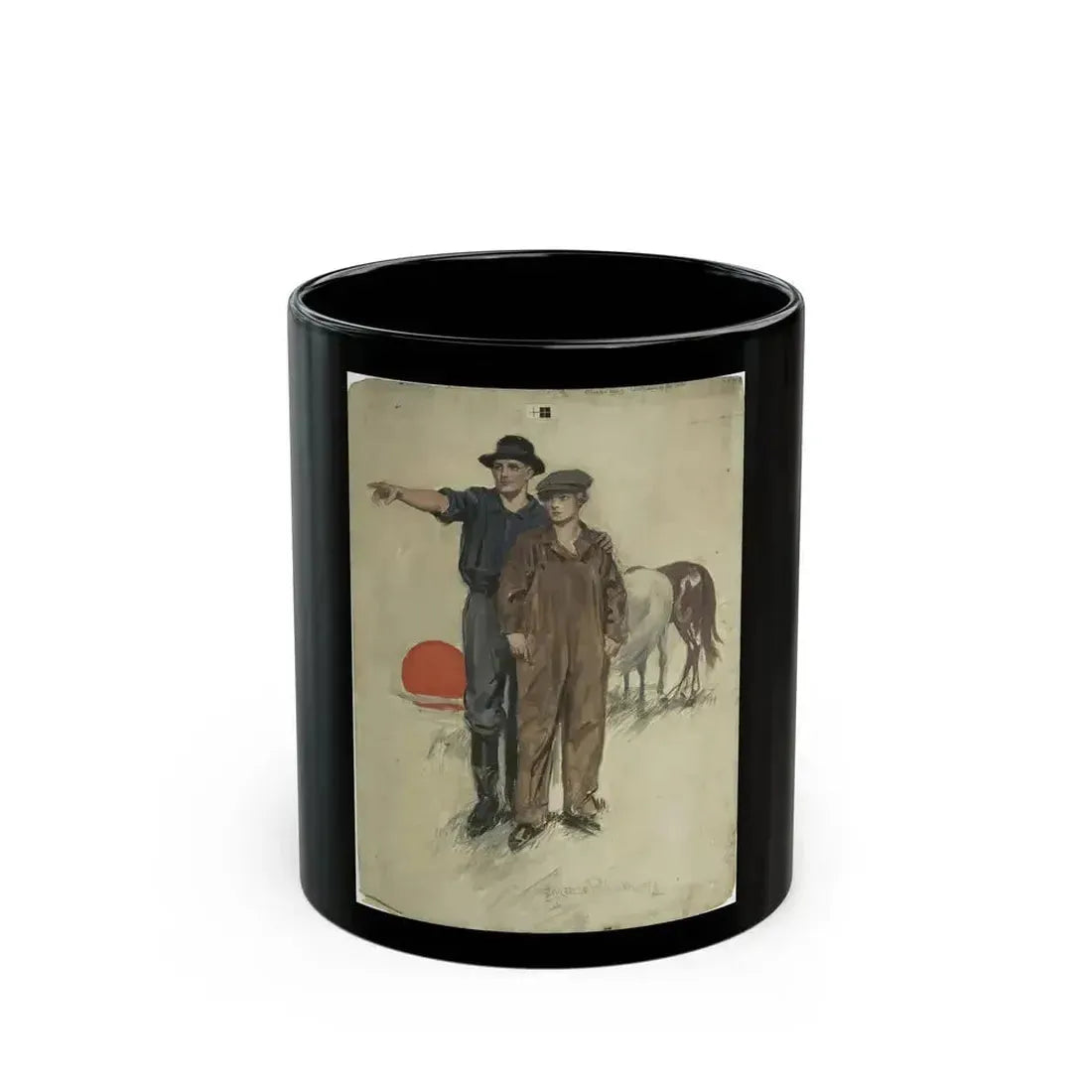 Boys, My Sister From the East, American Magazine illustration, April 1918 - Black Coffee Mug 11oz - Go Mug Yourself