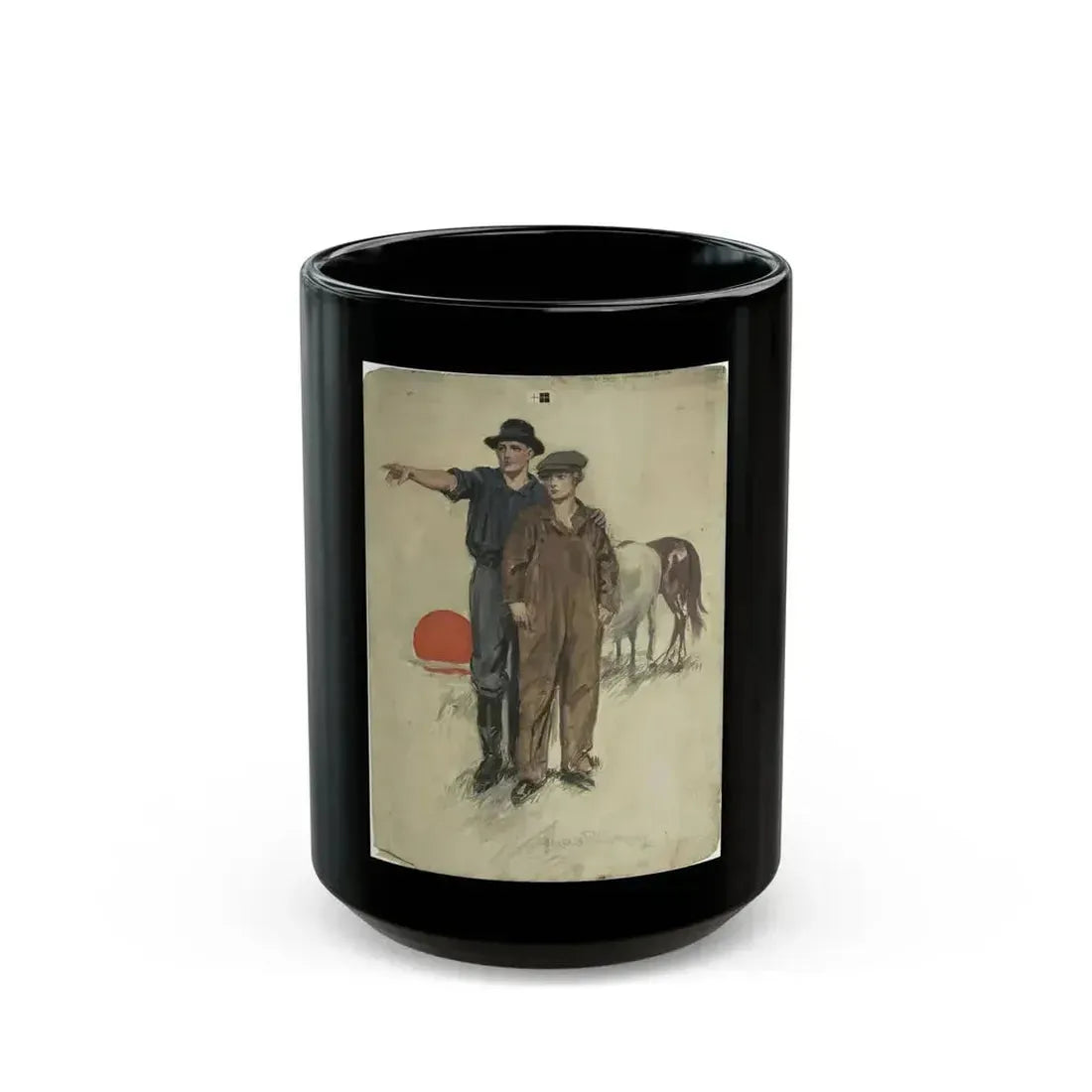 Boys, My Sister From the East, American Magazine illustration, April 1918 - Black Coffee Mug 15oz - Go Mug Yourself