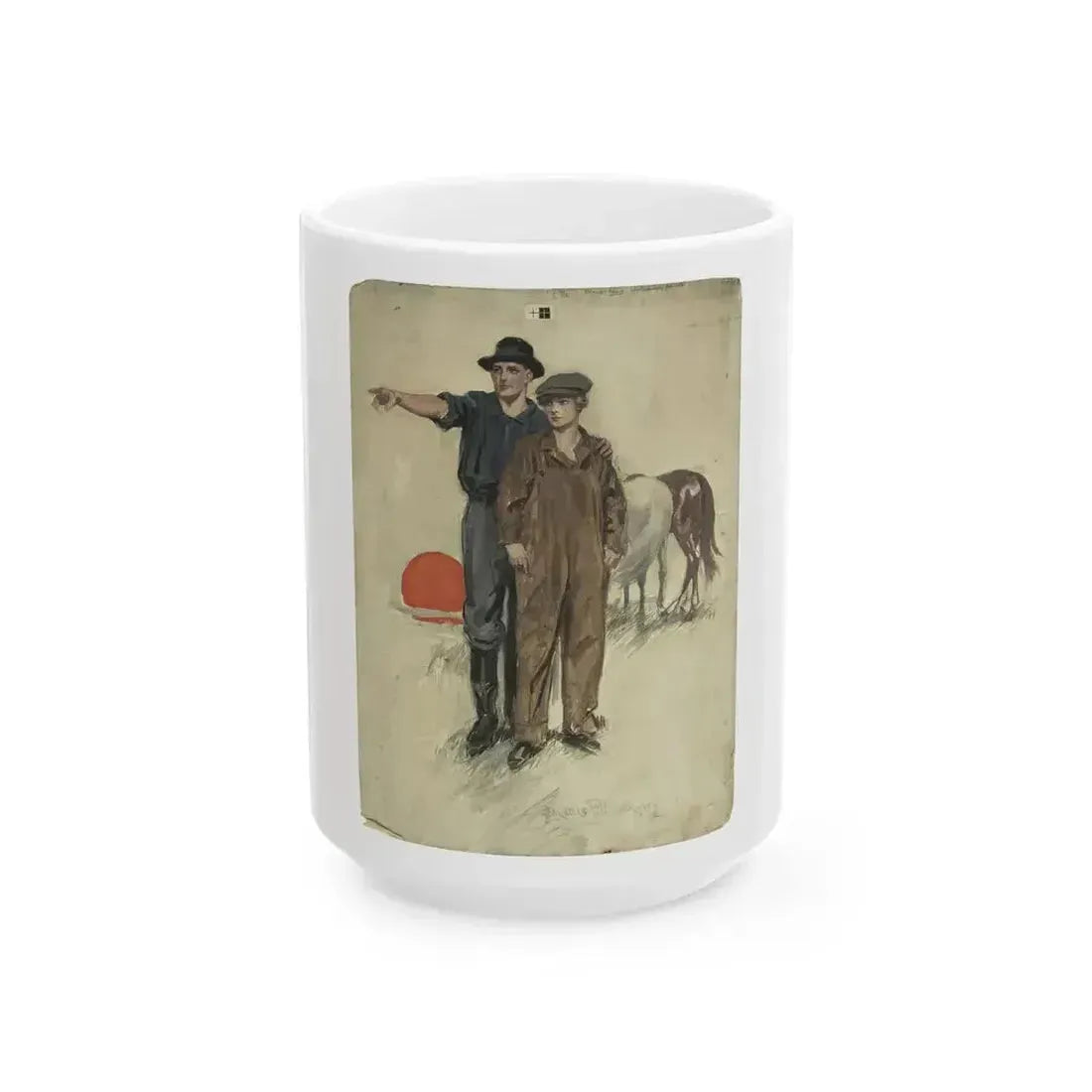 Boys, My Sister From the East, American Magazine illustration, April 1918 - White Coffee Mug 15oz - Go Mug Yourself
