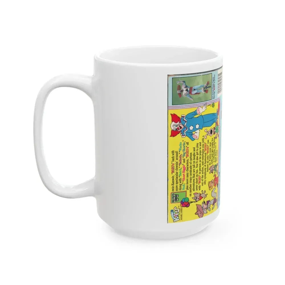 BOZO THE CLOWN ANIMATED CARTOONS WOWIE KAZOWIE CLOWN TALES (VHS COVER) - White Coffee Mug - Go Mug Yourself