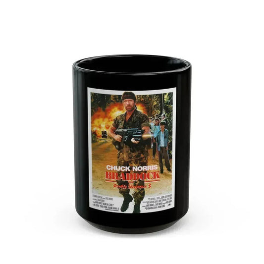 BRADDOCK MISSING IN ACTION 3 1988 Movie Poster - Black Coffee Mug 15oz - Go Mug Yourself