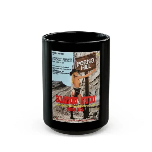 BRAND OF SHAME (NUDE DJANGO) 1968 Movie Poster - Black Coffee Mug 15oz - Go Mug Yourself
