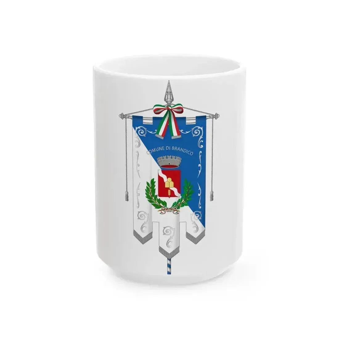 Brandico-Gonfalone (Italy) White Coffee Mug 15oz - Go Mug Yourself