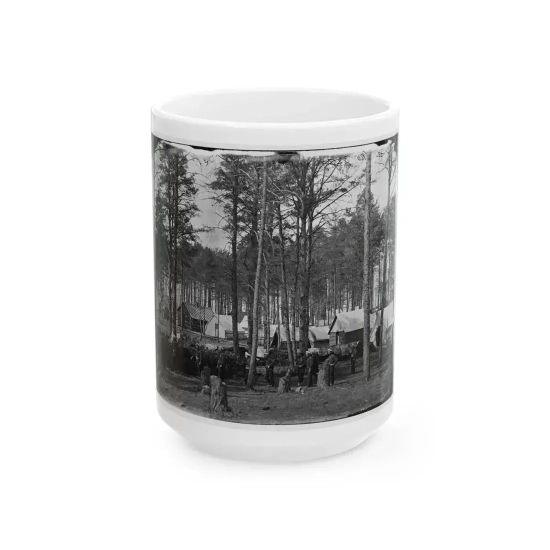Brandy Station, Va. Camp At Army Of The Potomac Headquarters; Zouaves In Foreground (U.S. Civil War) White Coffee Mug 15oz - Go Mug Yourself