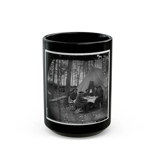 Brandy Station, Va. Dinner Party Outside Tent, Army Of The Potomac Headquarters (U.S. Civil War) Black Coffee Mug 15oz - Go Mug Yourself