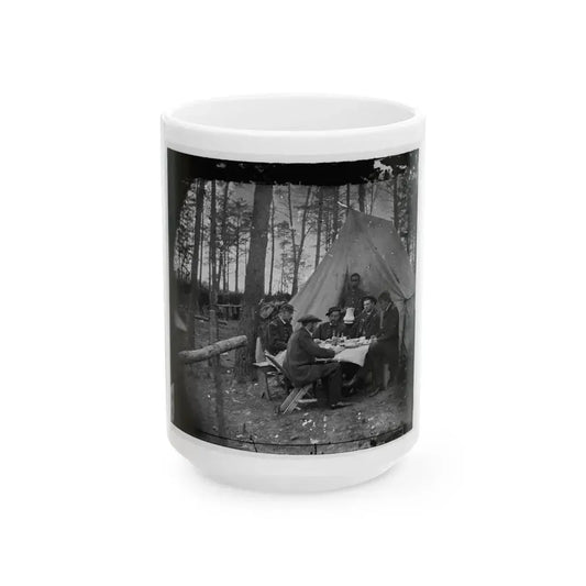 Brandy Station, Va. Dinner Party Outside Tent, Army Of The Potomac Headquarters (U.S. Civil War) White Coffee Mug 15oz - Go Mug Yourself