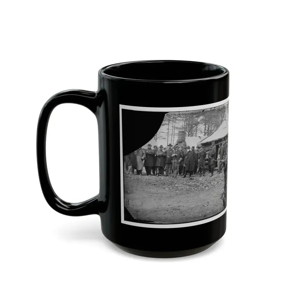 Brandy Station, Va. Gens. George G. Meade, John Sedgwick, And Robert O. Tyler With Staff Officers At Horse Artillery Headquarters (U.S. Civil War) Black Coffee Mug - Go Mug Yourself