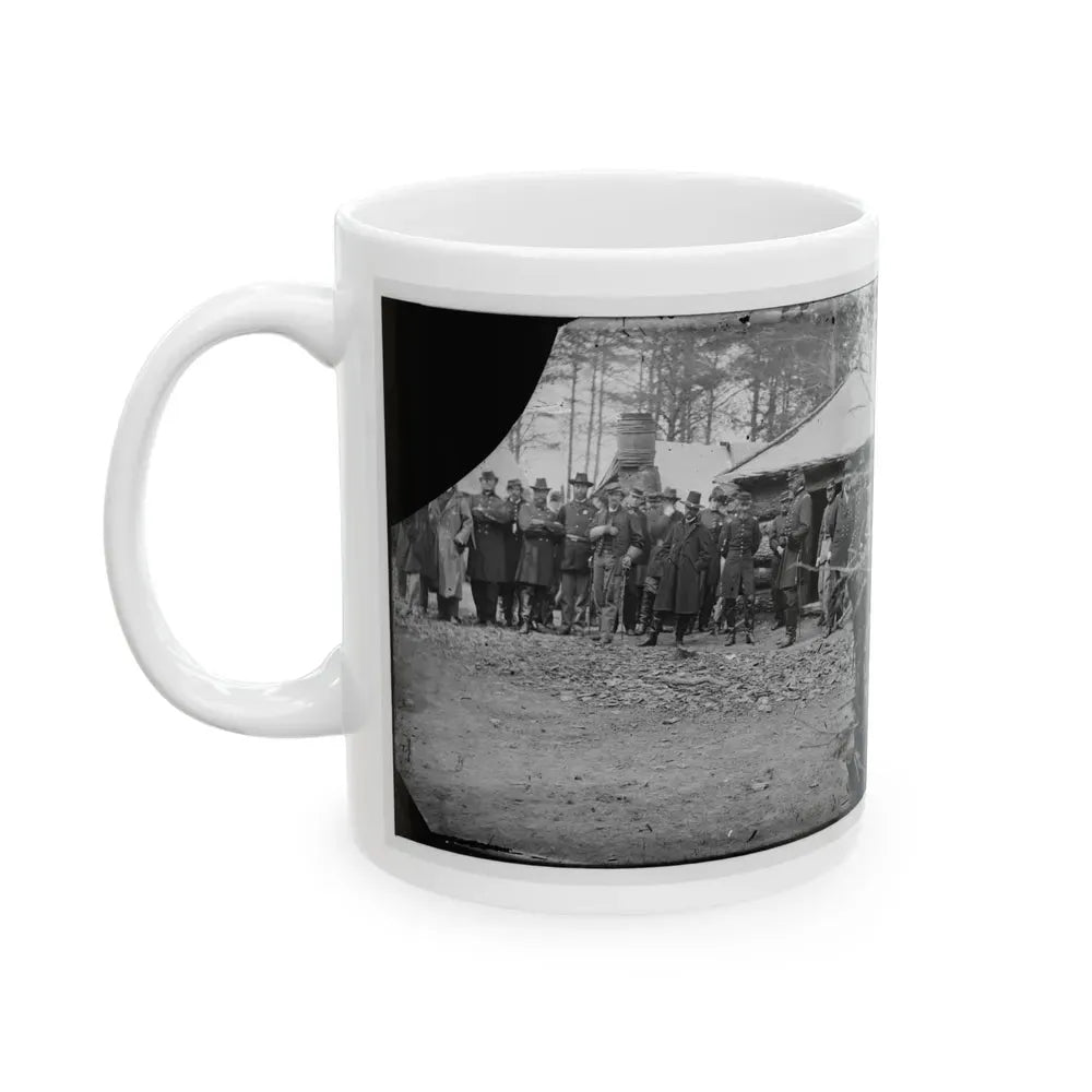 Brandy Station, Va. Gens. George G. Meade, John Sedgwick, And Robert O. Tyler With Staff Officers At Horse Artillery Headquarters (U.S. Civil War) White Coffee Mug - Go Mug Yourself